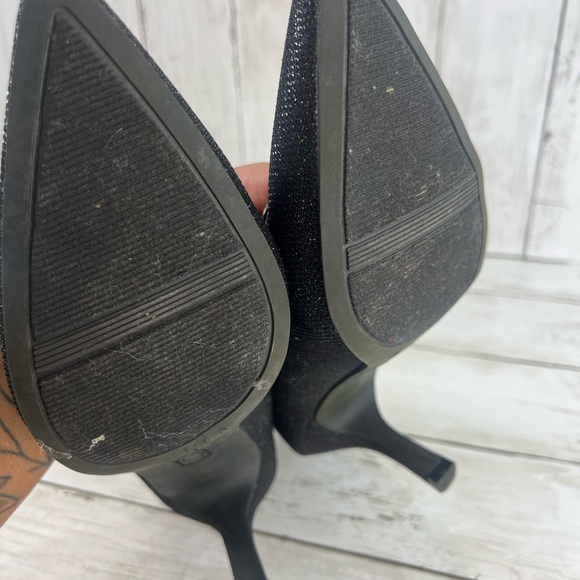 Fioni Night Womens 145282 Black Glittered Pointed Toe Slip On Size 9 Heels - Picture 12 of 14